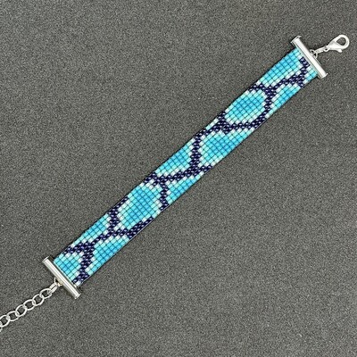 Zapestnica s kačjim vzorcem - modra