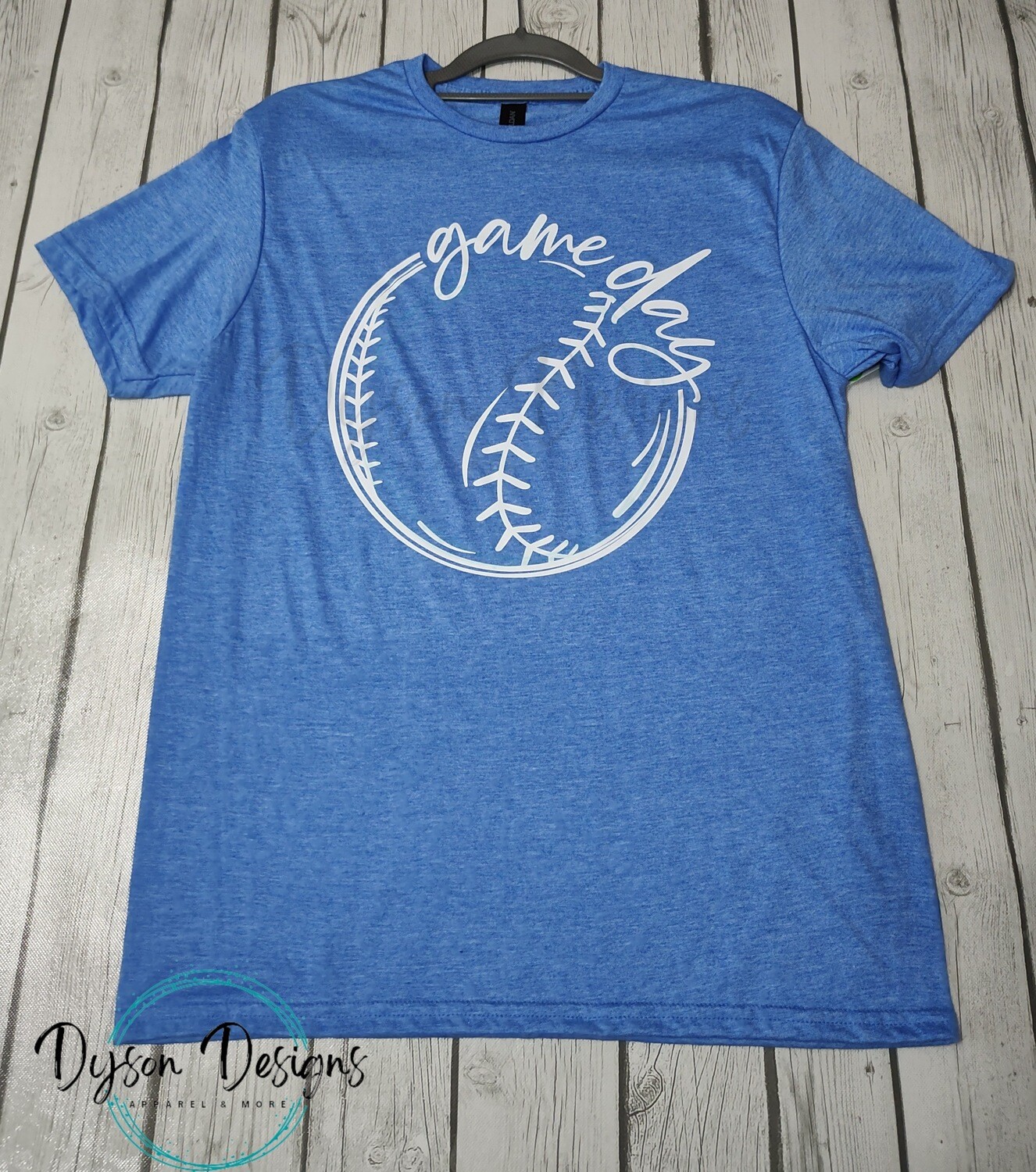 Game day white design on blue