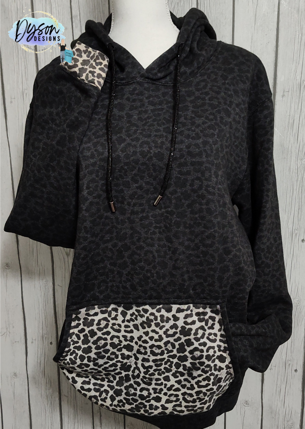 Bleached leopard print hoodie