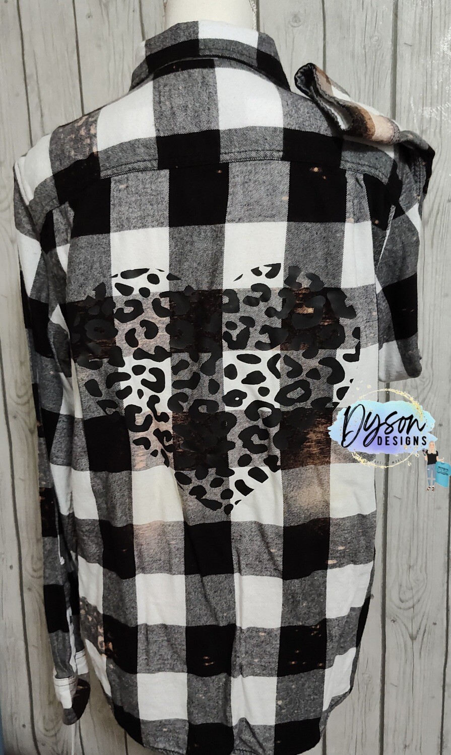 Leopard heart flannel (SIZE M)