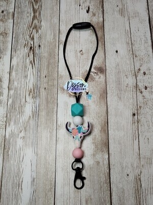 Floral Bull skull freshie hanger