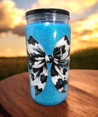 Cow print bow