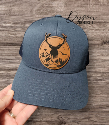 Deer scene on blue