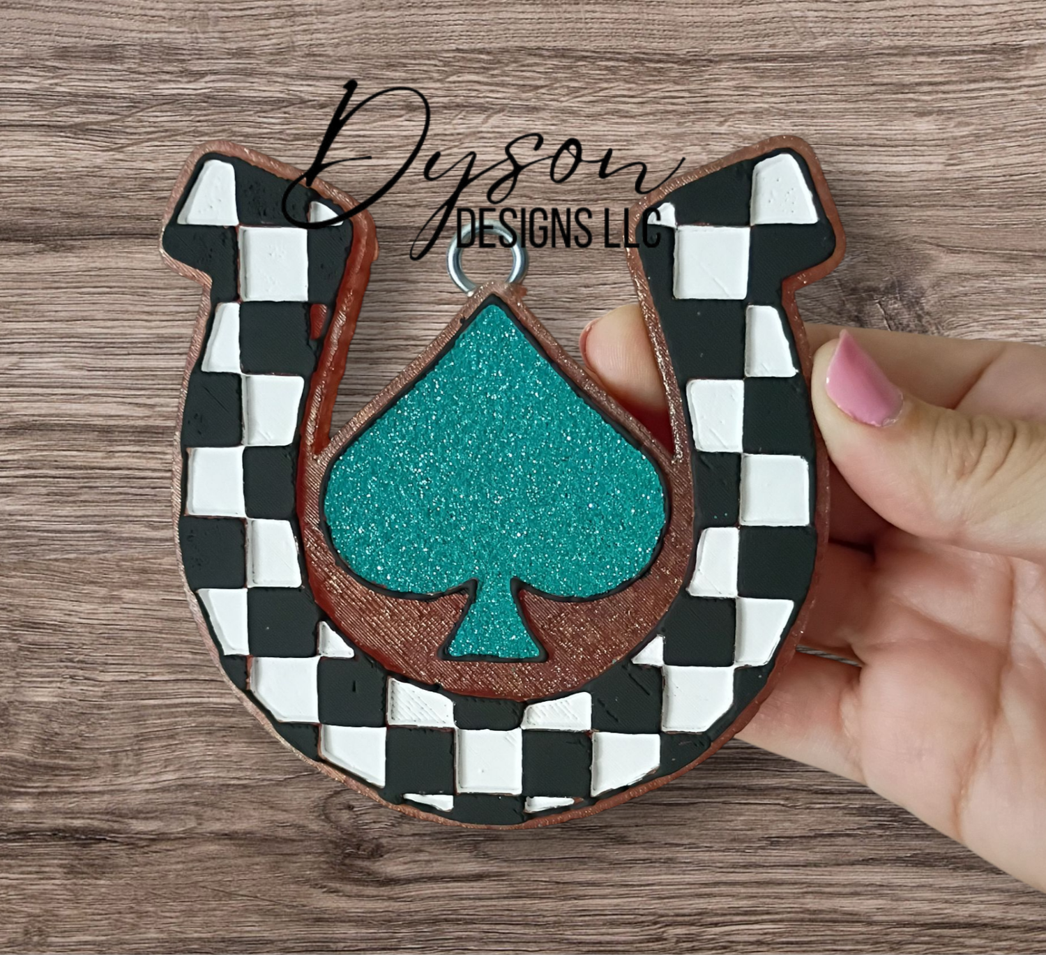 Checkered horseshoe with spade- Create your custom (7-14 business day TAT)