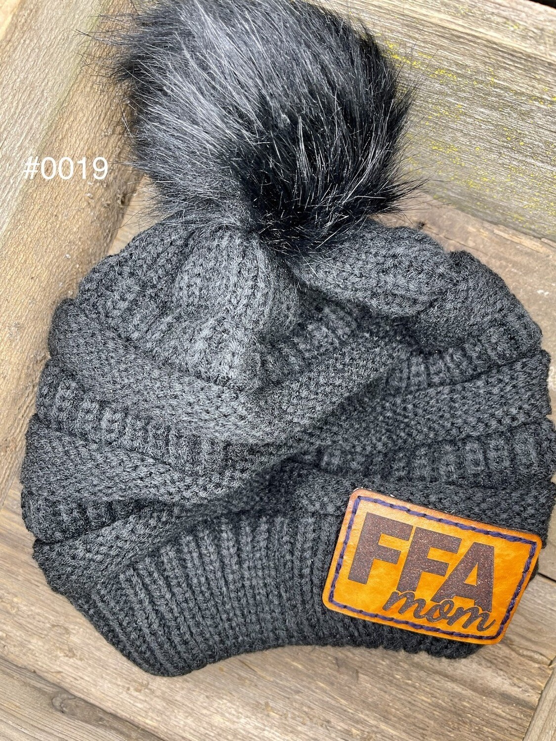 &quot;FFA Mom&quot; Heavy Slouchy Knit Cap 
w/ Pom