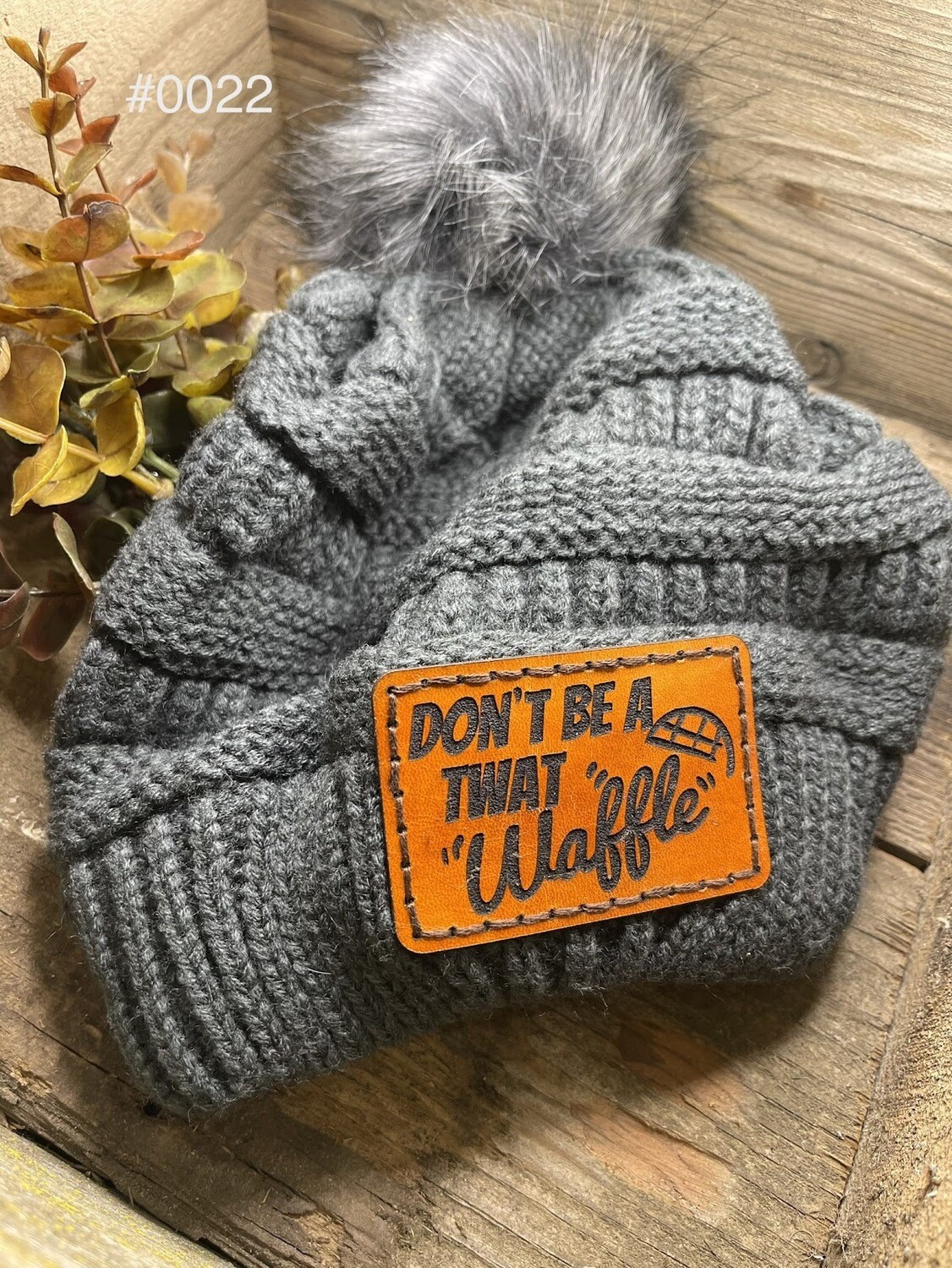 &quot;Twat Waffle&quot; Heavy Slouchy Knit Cap
w/ Pom