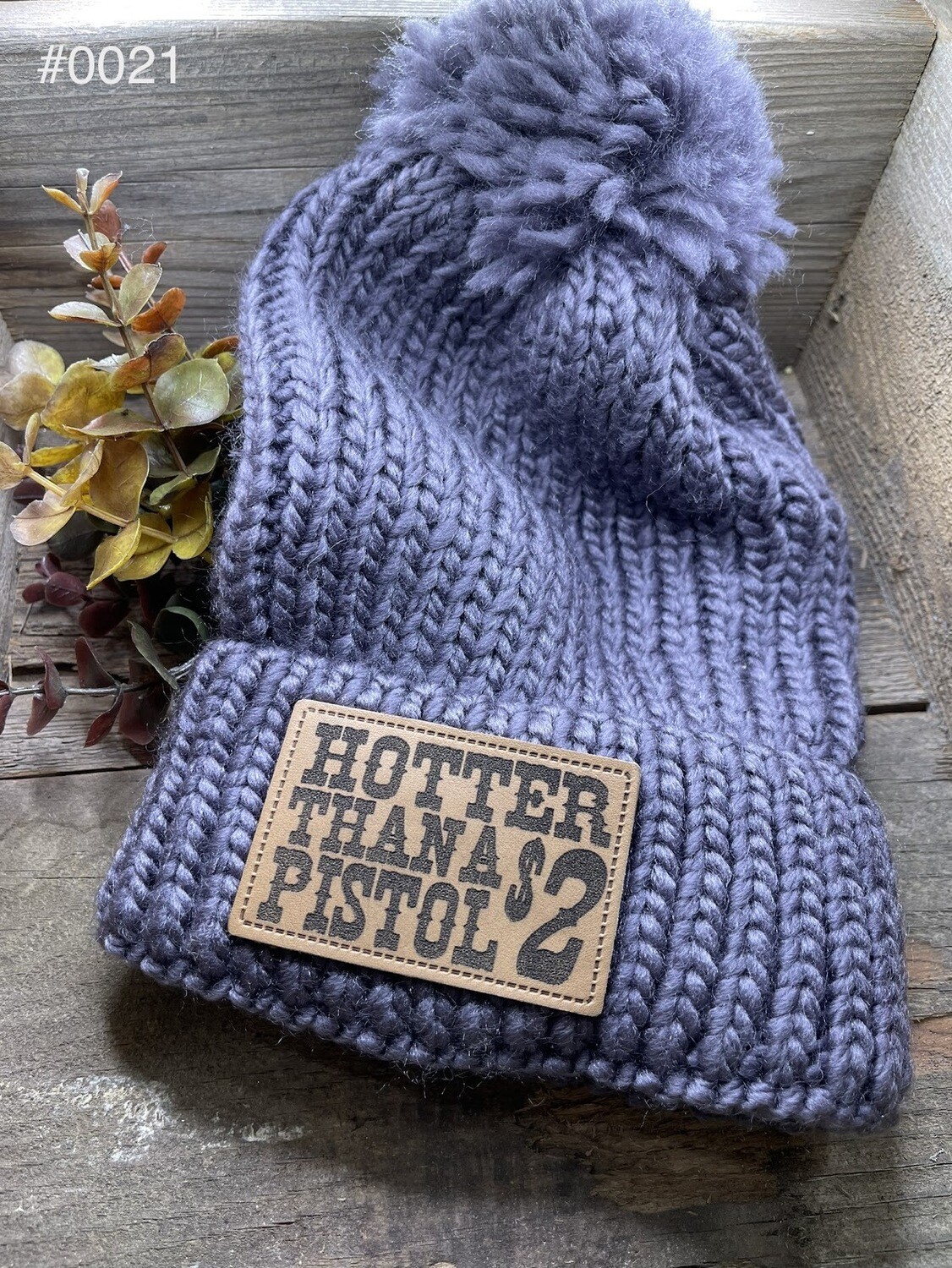 &quot;$2 Pistol&quot; Cuffed, Heavy Knit Cap w/ Pom