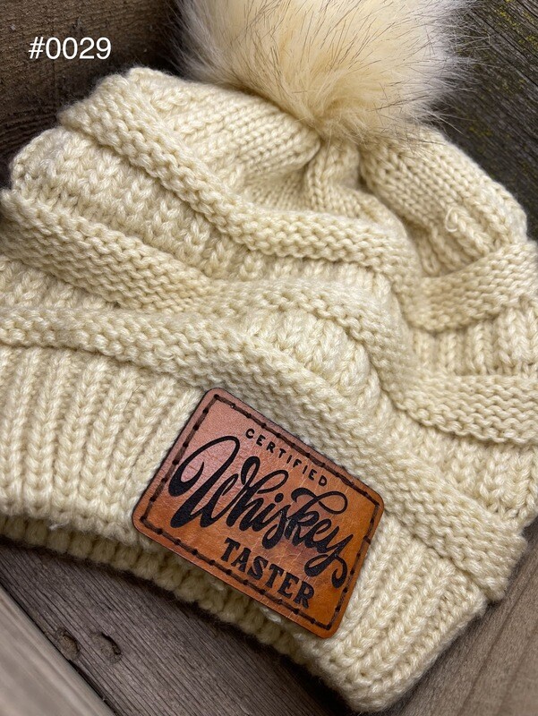 &quot;Certified Whiskey Taster&quot; Heavy Slouchy
Knit Cap w/ Pom