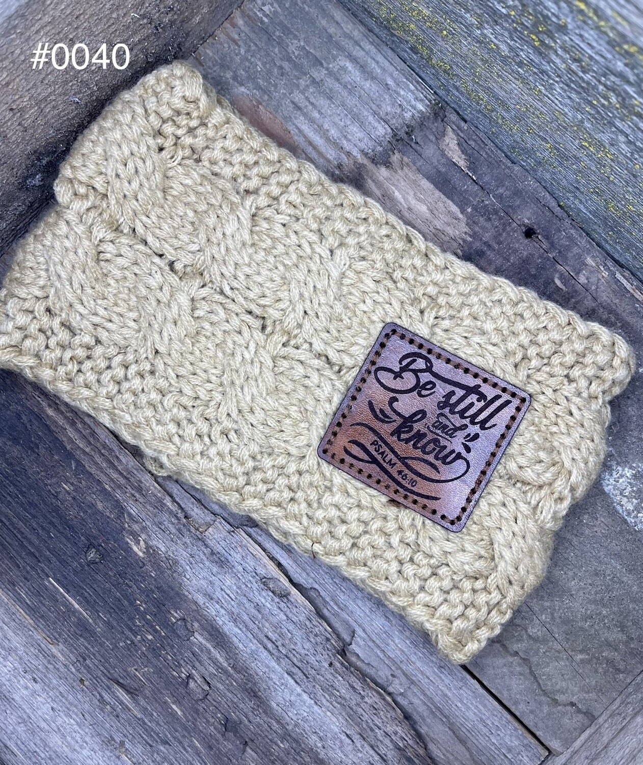 &quot;Be Still and Know&quot; Knitted Ear Warmer