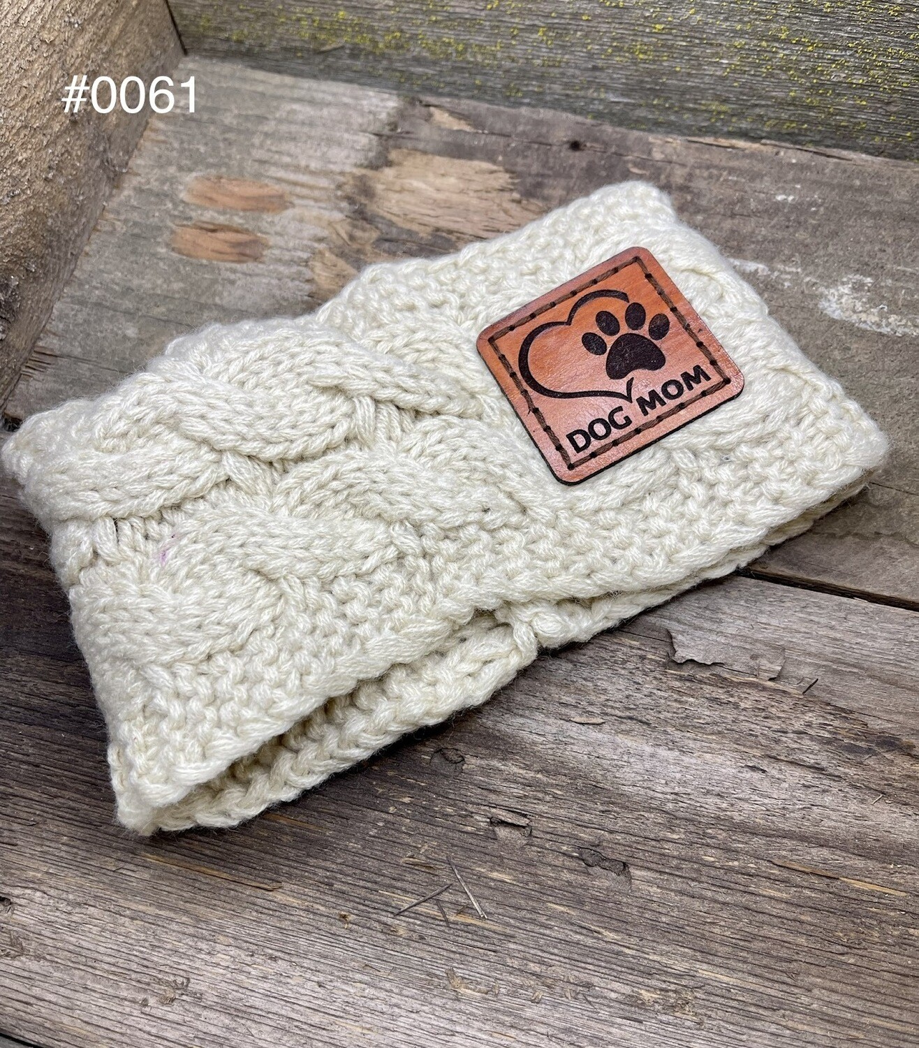 &quot;Dog Mom&quot; Knitted Ear Warmer