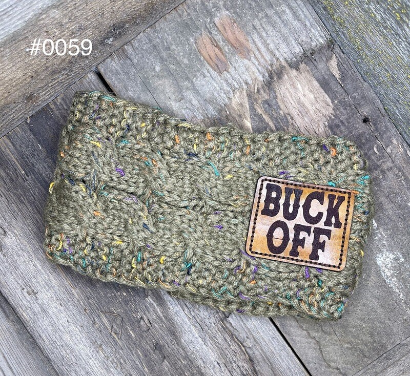 &quot;Buck Off&quot; Knitted Ear Warmer