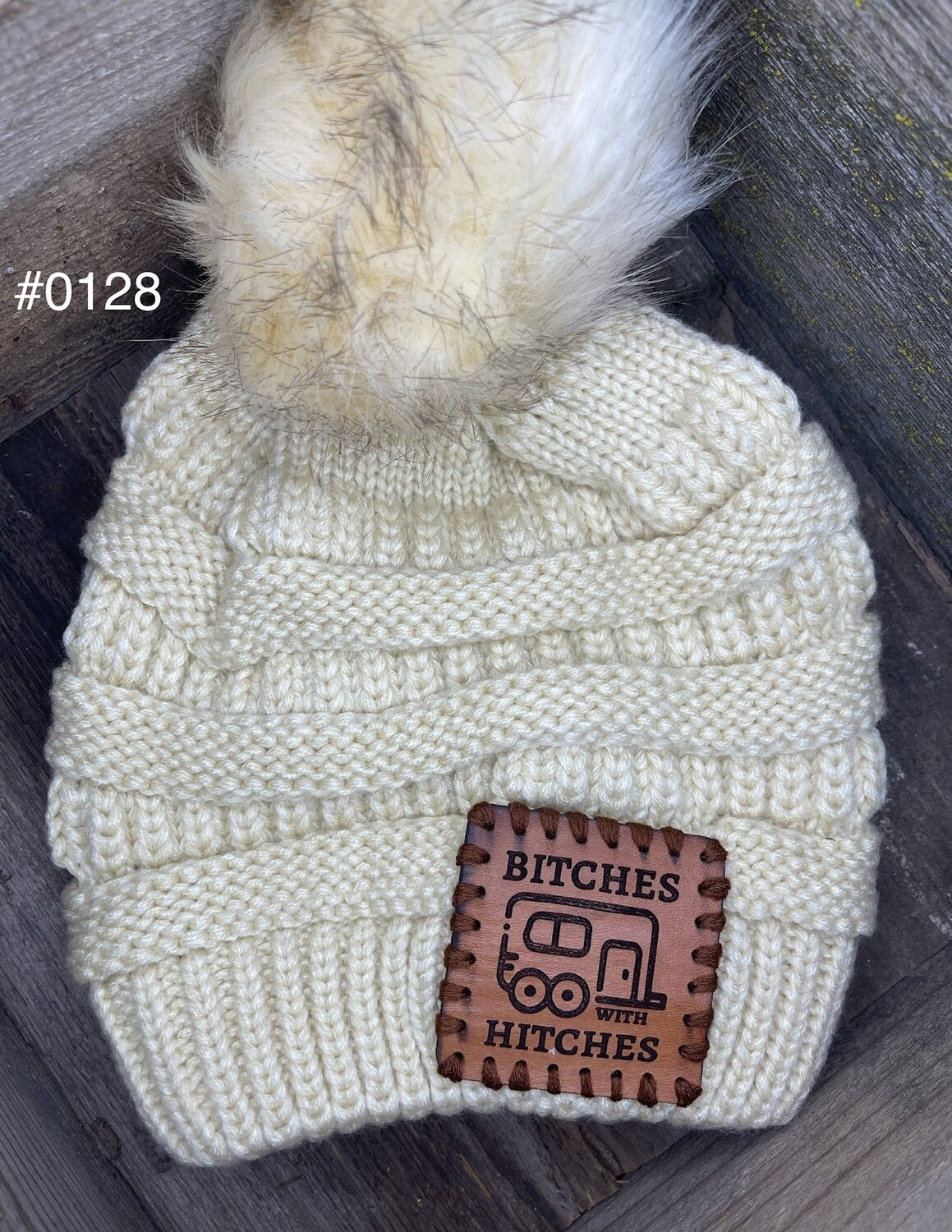 &quot;Bitches with Hitches&quot; Heavy Slouchy
Knit Cap w/ Pom