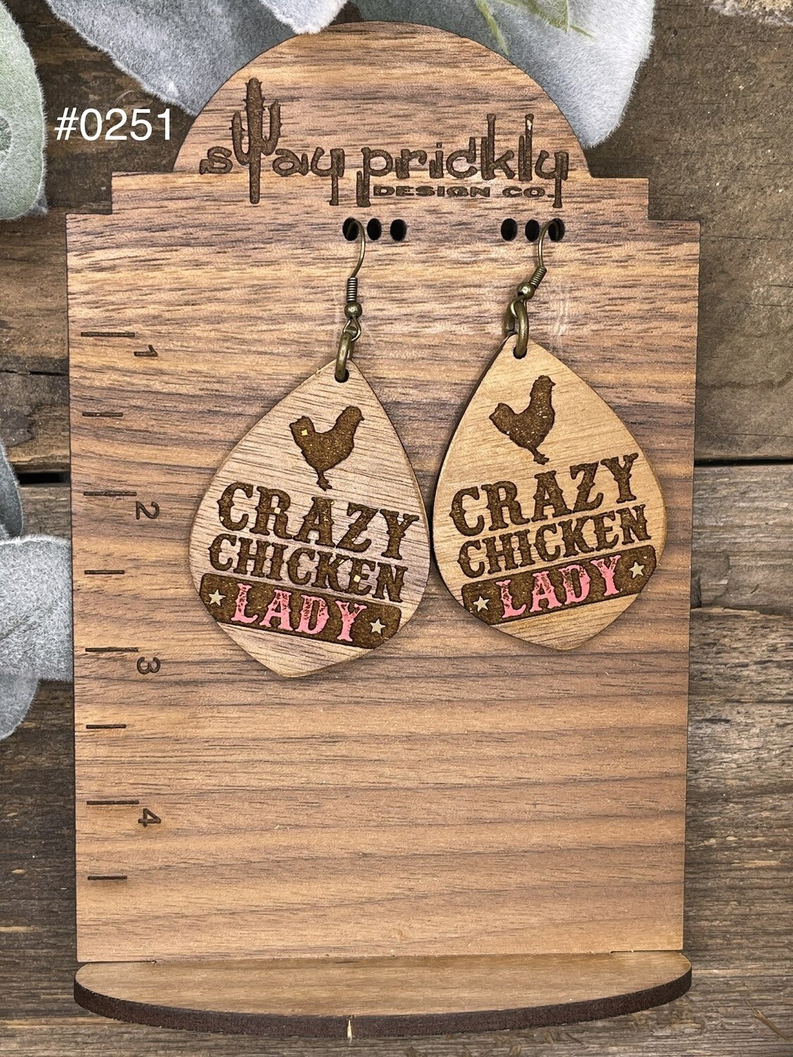 &quot;Crazy Chicken Lady&quot; Dangle Earrings