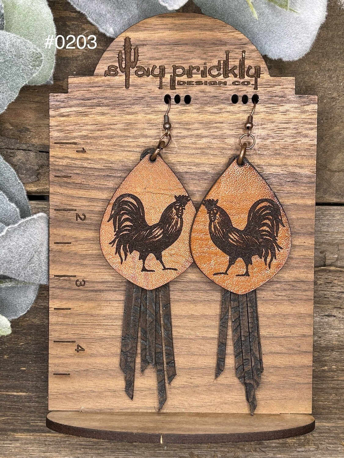 Rooster Dangle Earrings