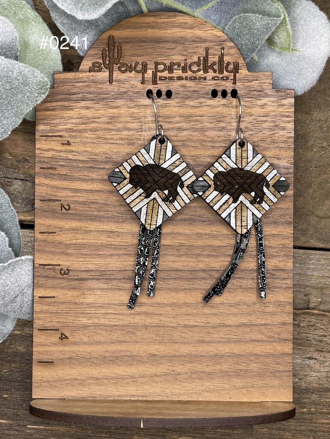 Buffalo Dangle Earrings.