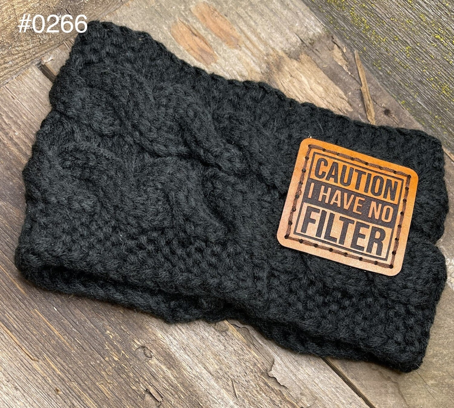 &quot;Caution I have No Filter&quot; Knit Ear Warmer