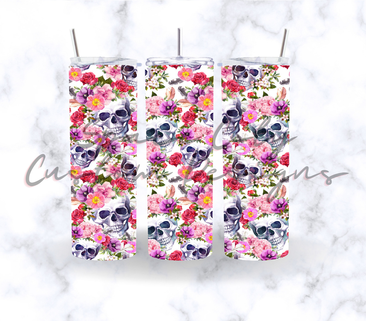 FLOWERS AND SKULLS