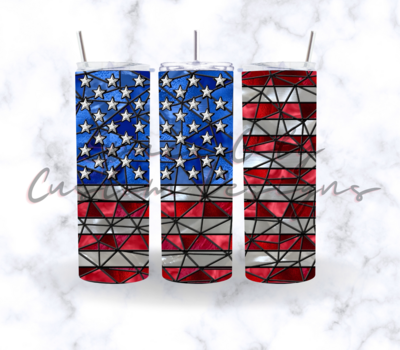 STAINED GLASS AMERICAN FLAG