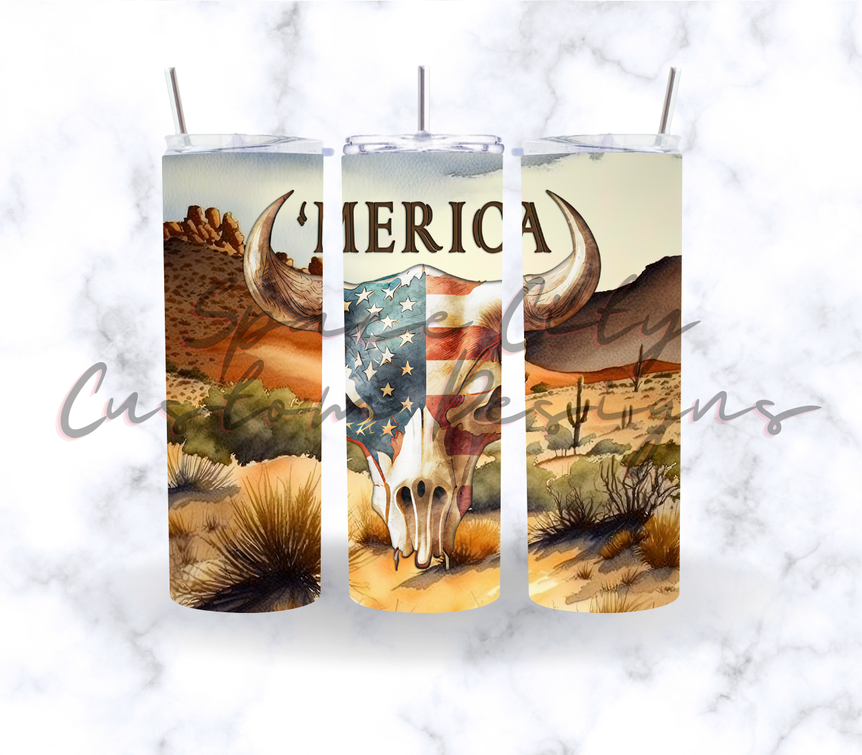 RUSTIC AMERICA SKULL