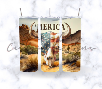 RUSTIC AMERICA SKULL