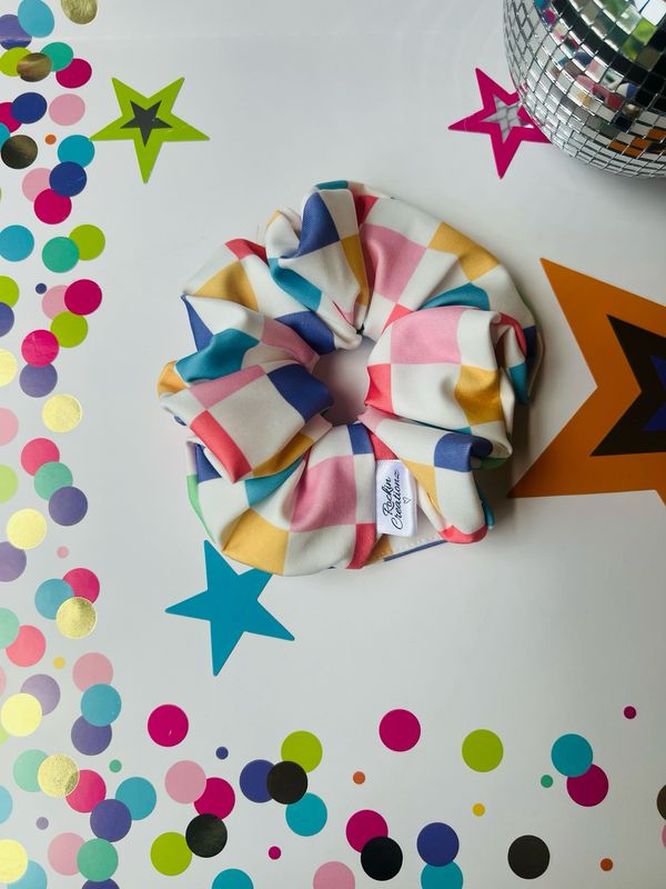 Swim Scrunchie Checkered