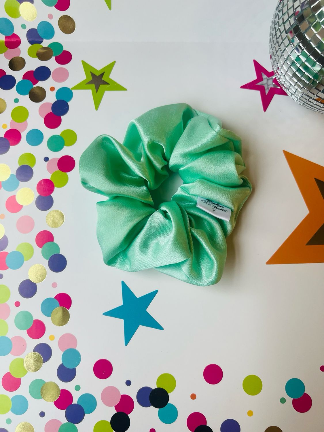 Minty Shimmer Satin
