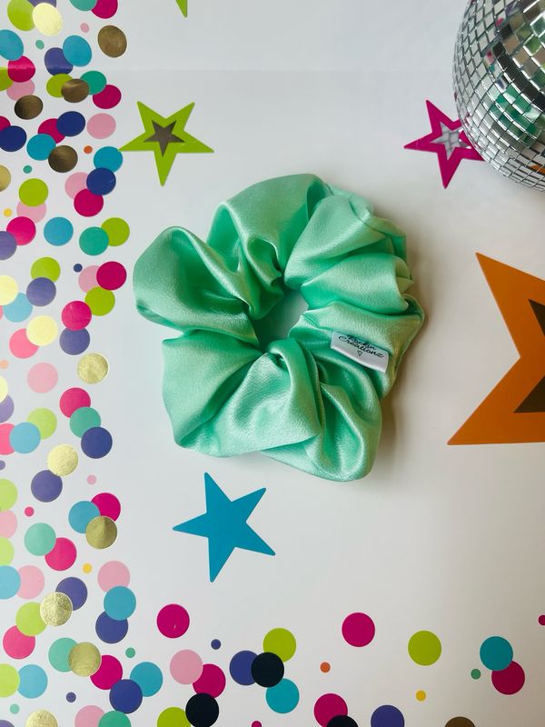Minty Shimmer Satin