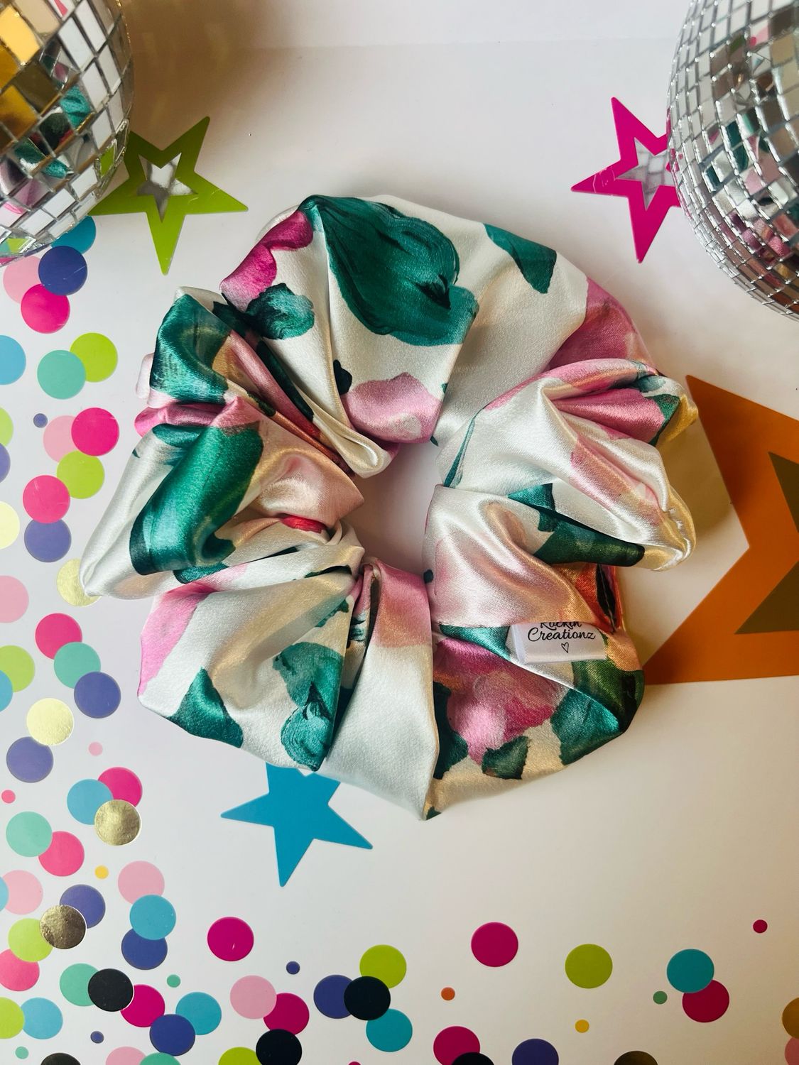 Pink Floral Satin