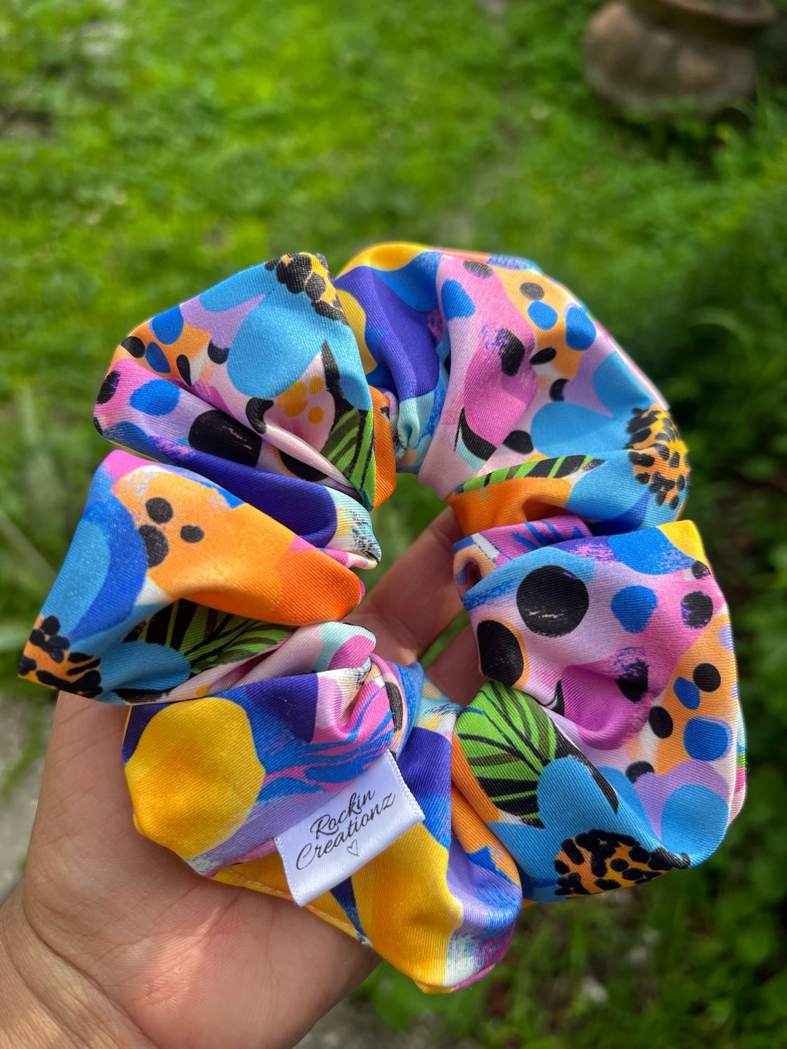 Swim Scrunchie Colorful Flowers