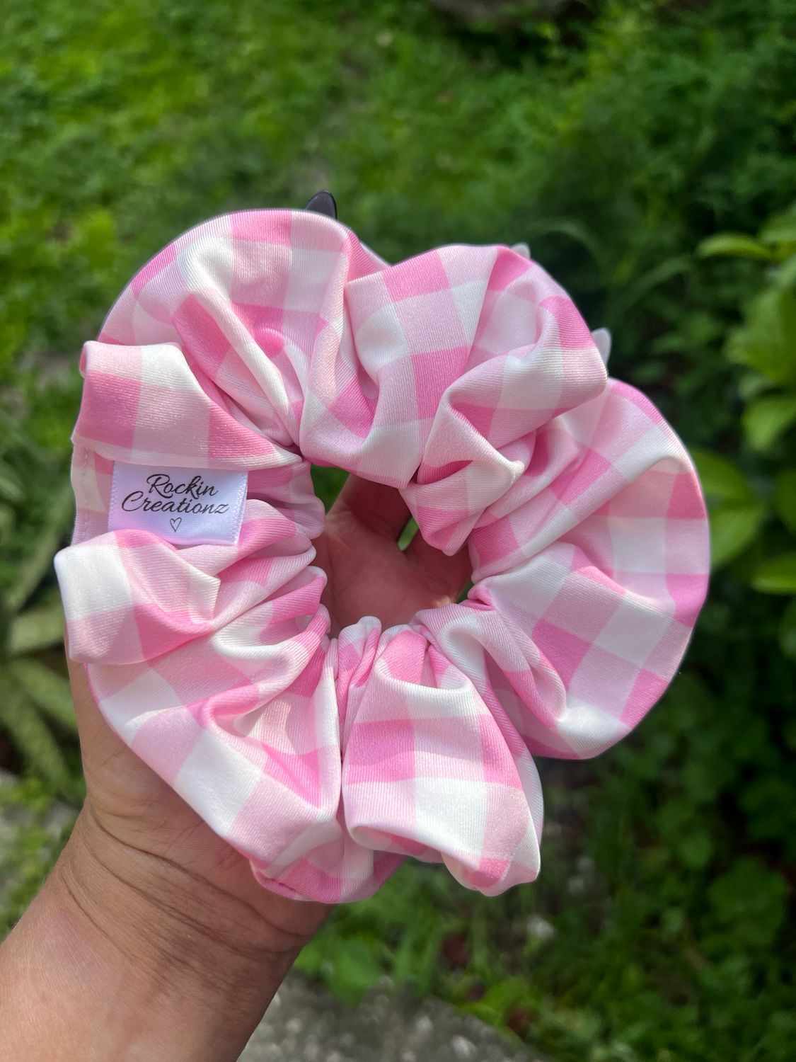 Swim Scrunchie Pink Gingham