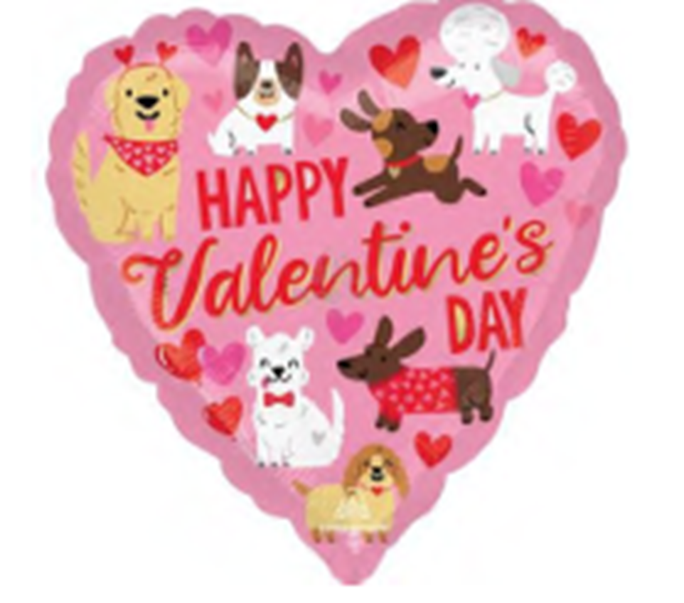 Puppies and Hearts balloon