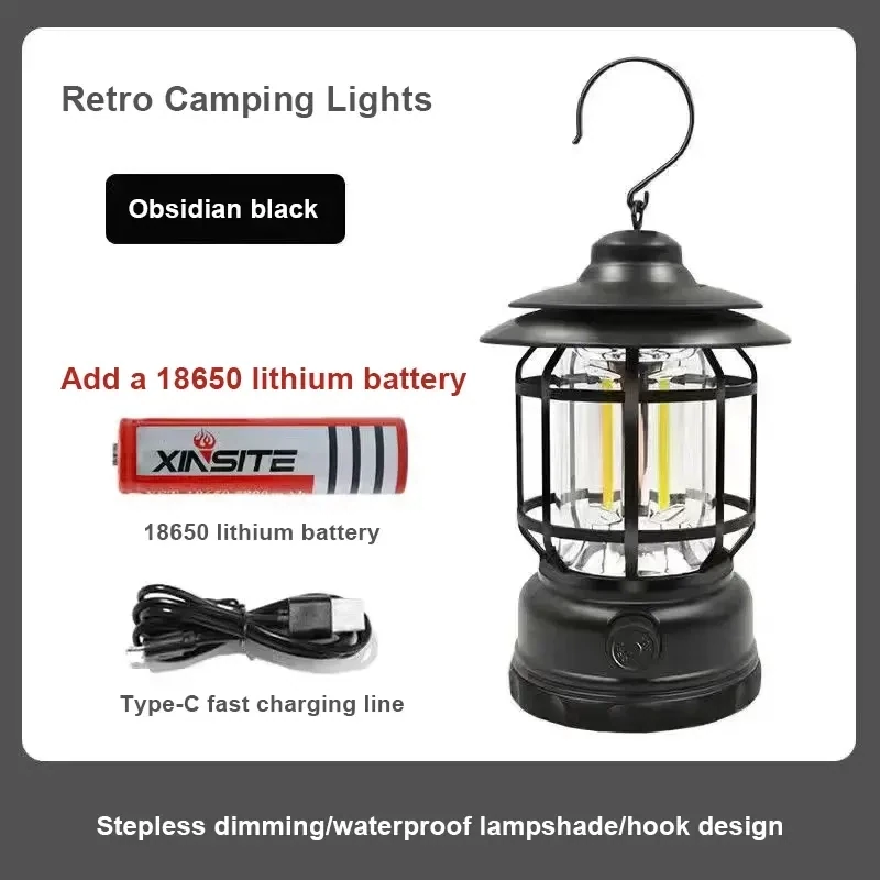 Retro Camping lamp dimbaar
