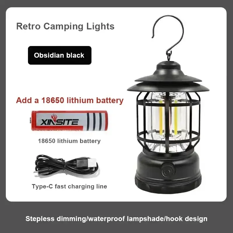 Retro Camping lamp dimbaar