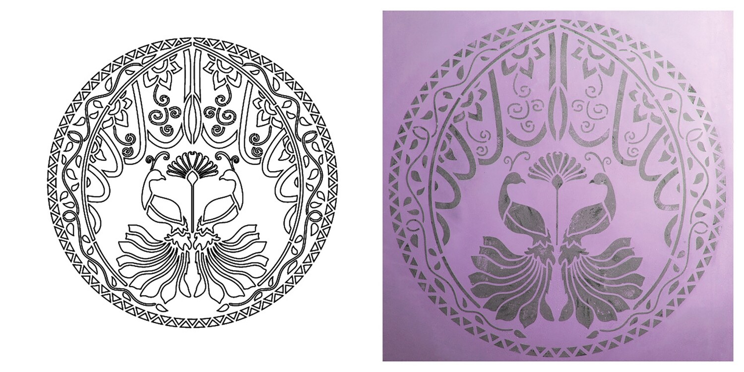 STENCIL  "PAVONE" CM.60X60 COD.98554