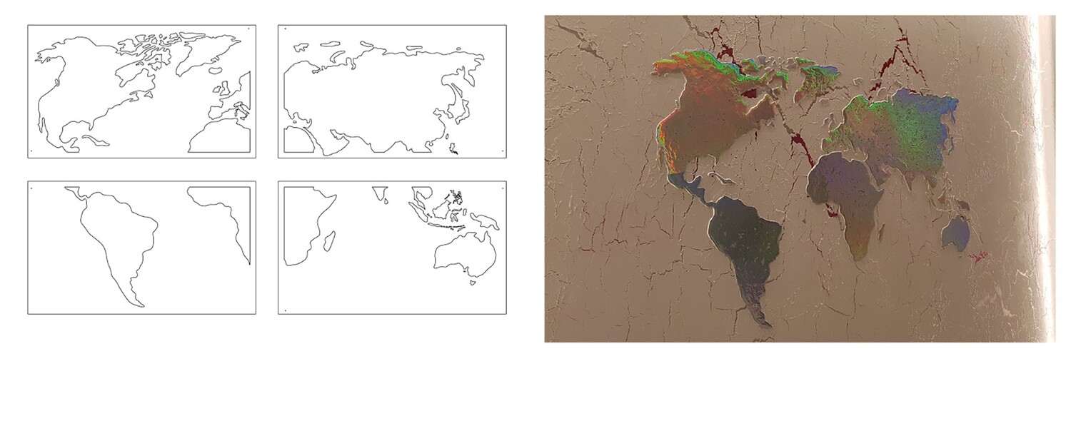 STENCIL "PLANISFERO"   “WORLDMAP” CM.100X180 COD.98534