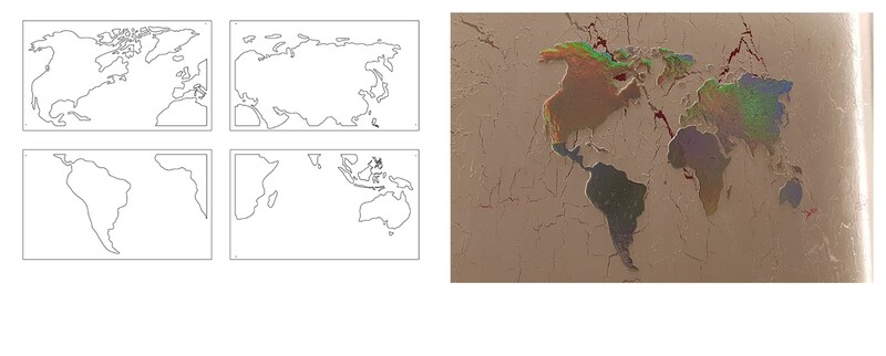 STENCIL "PLANISFERO"   “WORLDMAP” CM.100X180 COD.98534