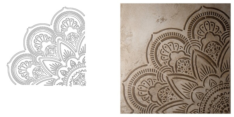 STENCIL "MANDALA 1/4"   CM.60X60 COD.98559