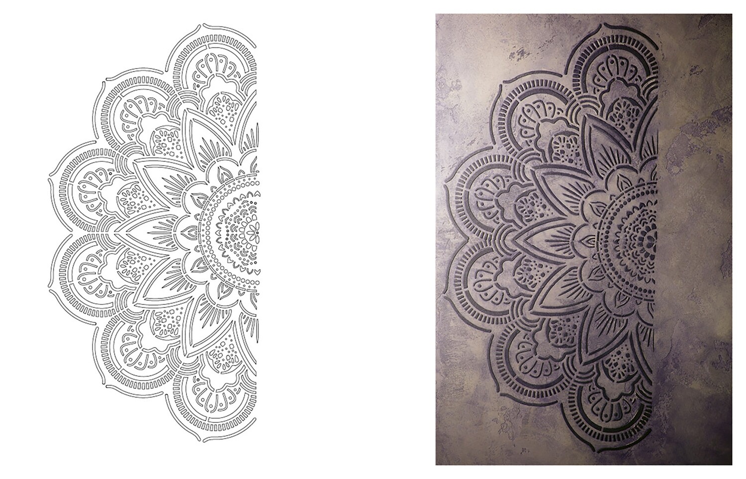 STENCIL "MANDALA 1/2"   CM.90X47,5 COD.98558
