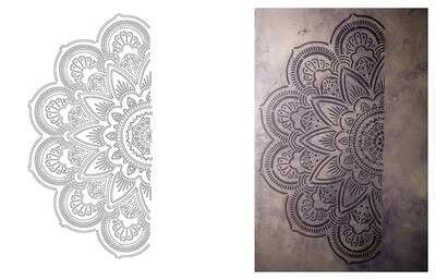 STENCIL "MANDALA 1/2"   CM.90X47,5 COD.98558