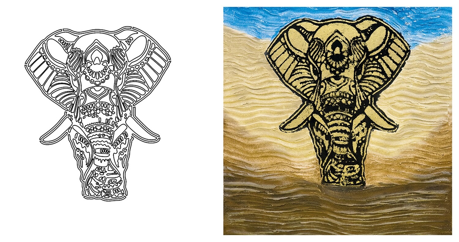 STENCIL "ELEFANTE" CM.60X60 COD.98553