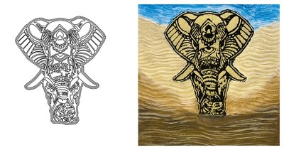 STENCIL "ELEFANTE" CM.60X60 COD.98553
