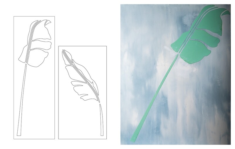 STENCIL "FOGLIE 1" CM.90X30 - 70X35 COD.98570