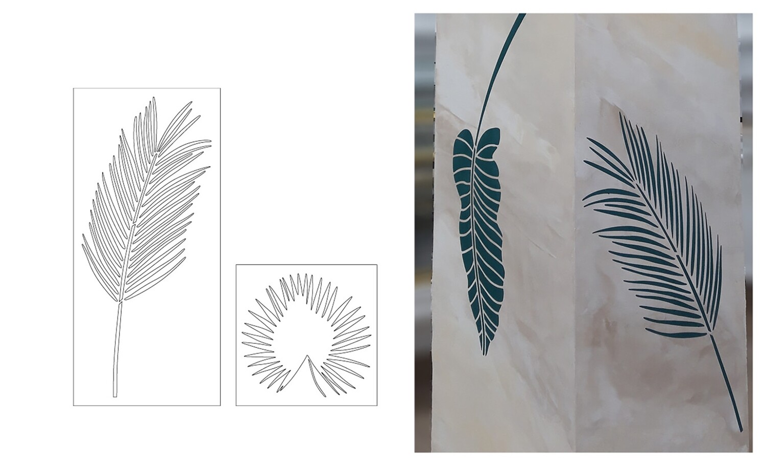 STENCIL "PALME"  CM.40X40 - 90X41 COD.98572