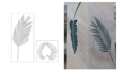 STENCIL "PALME"  CM.40X40 - 90X41 COD.98572