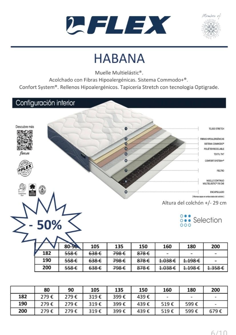 Colchones Flex 50% de Dto.