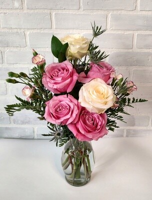 Half Dozen Mixed Roses