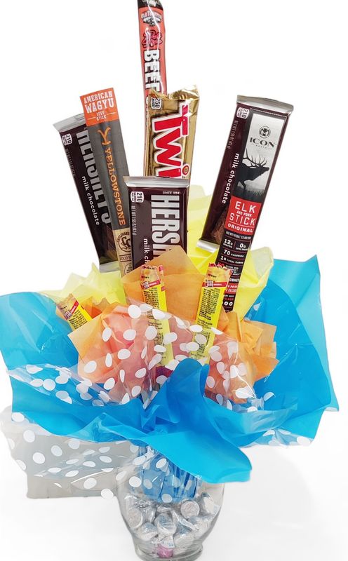 Meat and candy bouquet