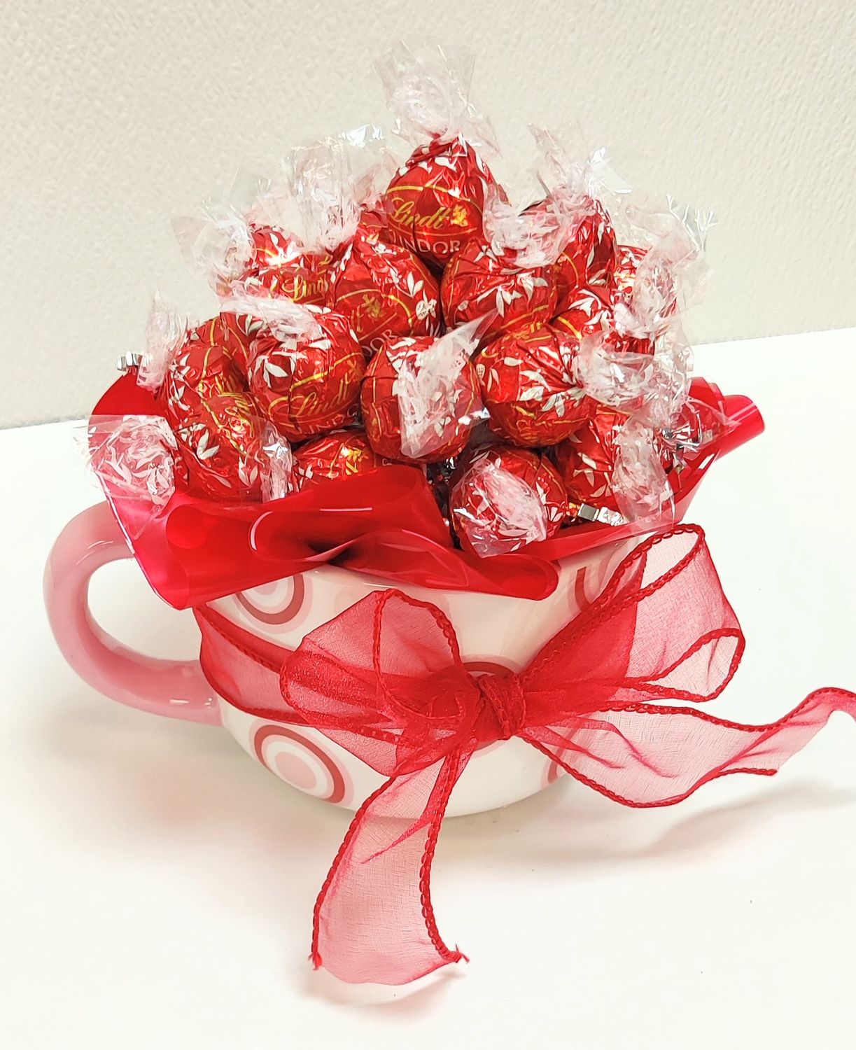 Milk chocolate candy bouquet in mug