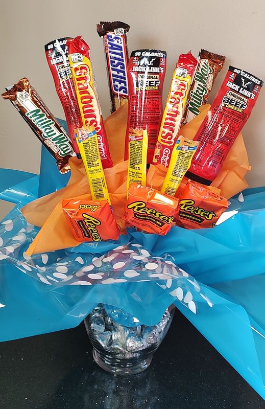 Meat and candy bouquet
