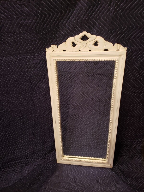 White distressed mirror